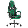 vidaXL Gaming Chair with Footrest Black and Green Faux Leather