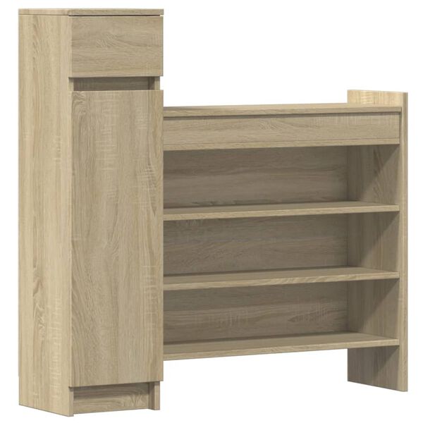 vidaXL Shoe Cabinet Sonoma Oak 39.6"x11"x39.4" Engineered Wood