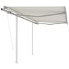 vidaXL Retractable Awning Cream Aluminum, Iron, Polyester Large