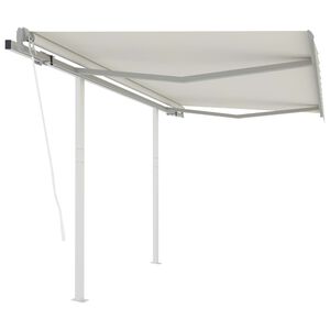vidaXL Retractable Awning Cream Aluminum, Iron, Polyester Large