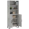 vidaXL Highboard Concrete grey Engineered wood, metal 27.4x13.4x70.9 in