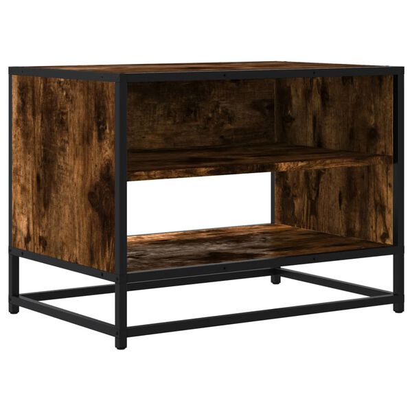 vidaXL TV Cabinet Smoked oak Engineered wood and metal Medium TV Cabinet