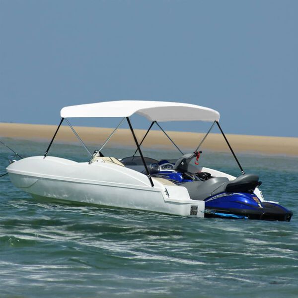 vidaXL 2 Bow Bimini Top White 59.1x47.2x43.3"