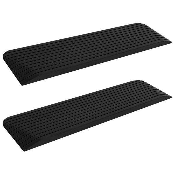 vidaXL Threshold Ramps 2 pcs 43.3x12.6x1.5" Rubber