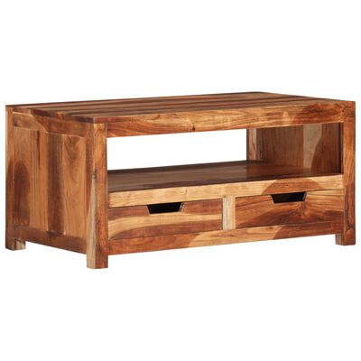 vidaXL Coffee Table 33.1"x19.3"x15.7" Solid Wood Acacia