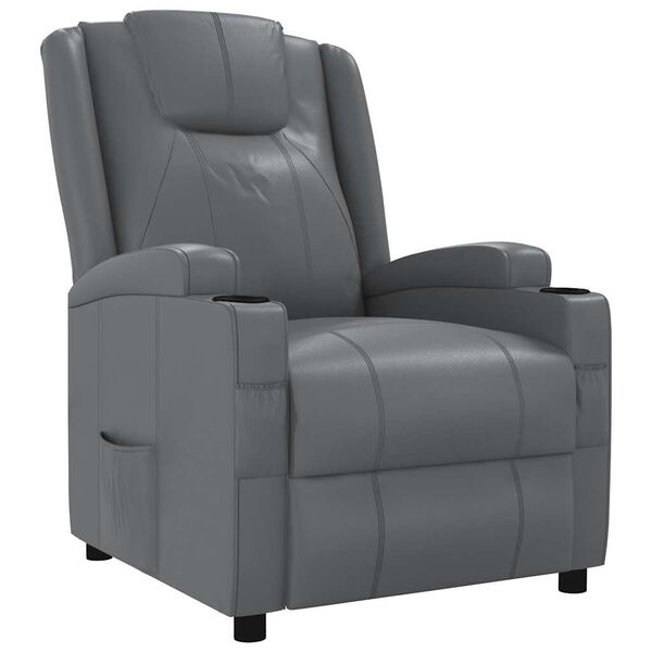 vidaXL Reclining Chair Anthracite Faux Leather