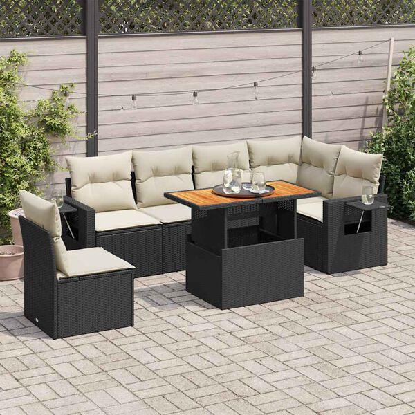 vidaXL Garden Sofa Set Black