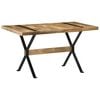 vidaXL Dining Table Natural Mango Wood Rough Mango Wood, Powder-Coated Steel