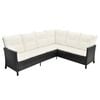 vidaXL Garden Sofa Set Black and White PE rattan Large Modular