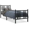 vidaXL Bed Frame Black Steel 29.5 x 75.0 in small single Bed Frame