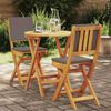 vidaXL Bistro Set with Cushion 3 pcs Oil Natural Solid Acacia Wood