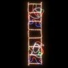 vidaXL Santa On Ladder Figure Multicolour Steel, PVC Medium Foldable