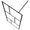 vidaXL Walk-in Shower Wall with Shelf Black 39.4"x76.8" ESG Glass&Aluminum