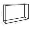 vidaXL Console Table Transparent, Black Tempered glass, Powder-coated steel