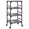 vidaXL Kitchen Trolley Gray Sonoma 17.7"x13.8"x35.2" Engineered Wood