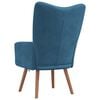 vidaXL Relaxing Chair Blue Velvet (100% polyester), solid rubber wood, steel