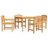 vidaXL 5 Piece Patio Dining Set Solid Wood Teak