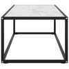 vidaXL Coffee Table Black with White Marble