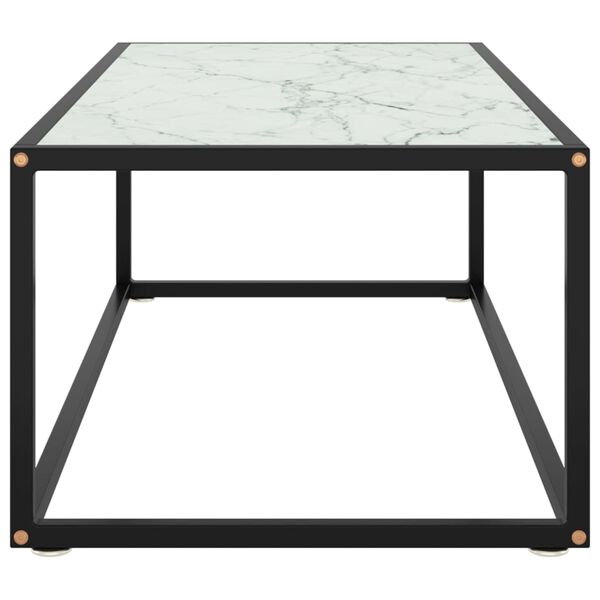 vidaXL Coffee Table Black with White Marble
