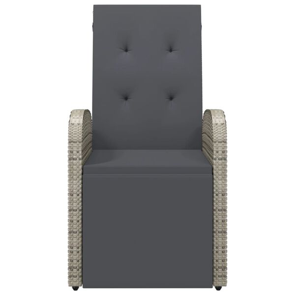 vidaXL Reclining Garden Chair Gray PE rattan Reclining Garden Chair