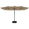 vidaXL Garden Parasol Taupe Polyester fabric Extra large Tiltable