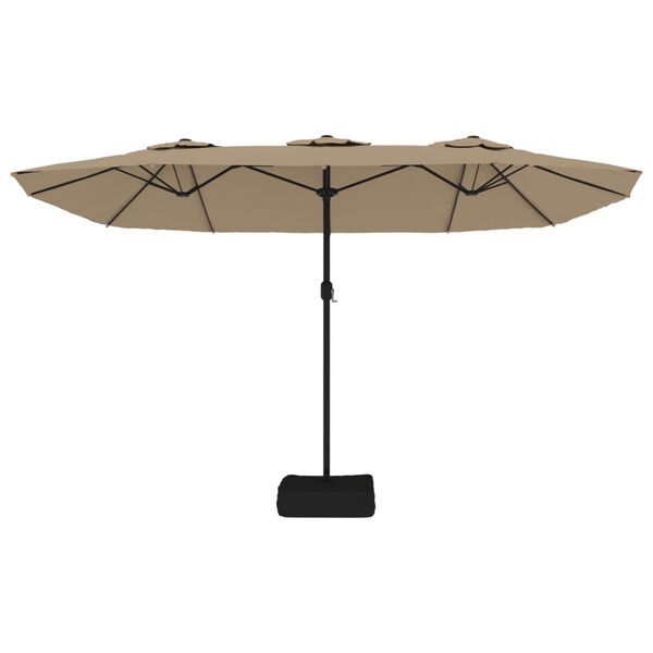 vidaXL Garden Parasol Taupe Polyester fabric Extra large Tiltable