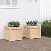 vidaXL Garden Planter Set of 2 Natural Solid pine wood 15.7x15.7x15.7 in