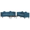 vidaXL Sofa Set Blue Velvet (100% polyester), plywood, solid wood
