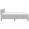 vidaXL LED Box Spring Bed Light Grey 78.74 x 78.74 in Velvet