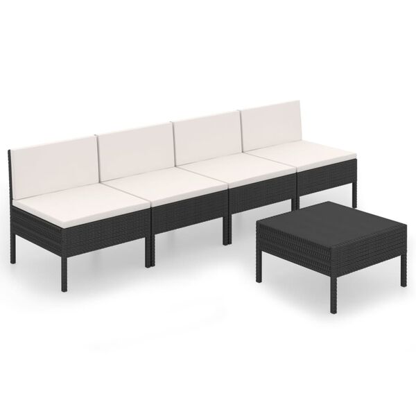 vidaXL Garden Lounge Set Black