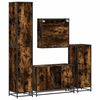 vidaXL Bathroom Furniture Set Smoked oak Engineered wood, metal Full set