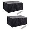 vidaXL Garden Furniture Cover Set of 2 Black Polyethylene
