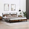 vidaXL Bed Frame Smoked Oak Steel, Engineered Wood Full Bed Frame