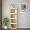 vidaXL Book Cabinet Natural Pine Solid Pinewood Medium Book Cabinet