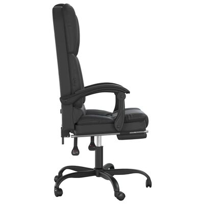 vidaXL Massage Reclining Office Chair Black Faux Leather