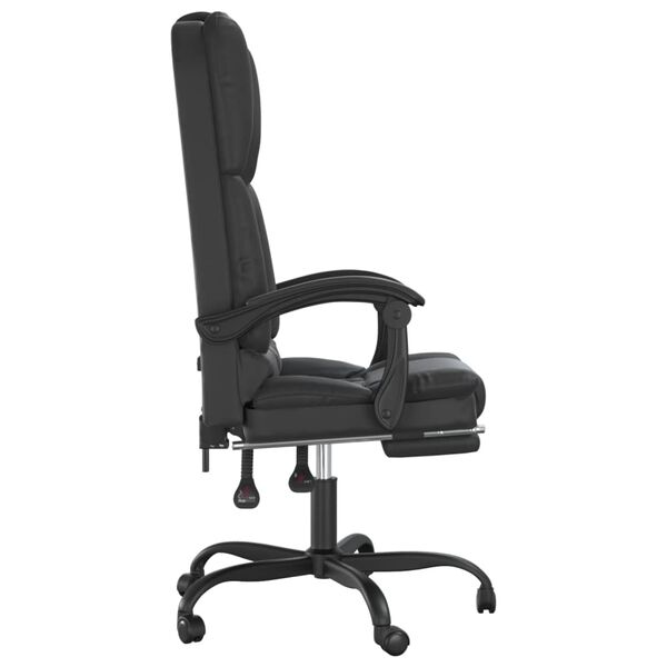 vidaXL Massage Office Chair Black Faux leather, metal, plywood
