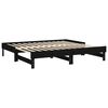 vidaXL Day Bed Black Solid Pine Wood Full