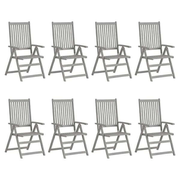 vidaXL Garden Chair Set of 8 Grey