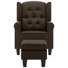 vidaXL Armchair Brown Polyester Fabric, Plywood, Plastic Standard Modern