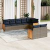 vidaXL 8 Piece Patio Sofa Set with Cushions Gray Poly Rattan