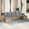 vidaXL Garden Sofa Set Beige, Light Grey