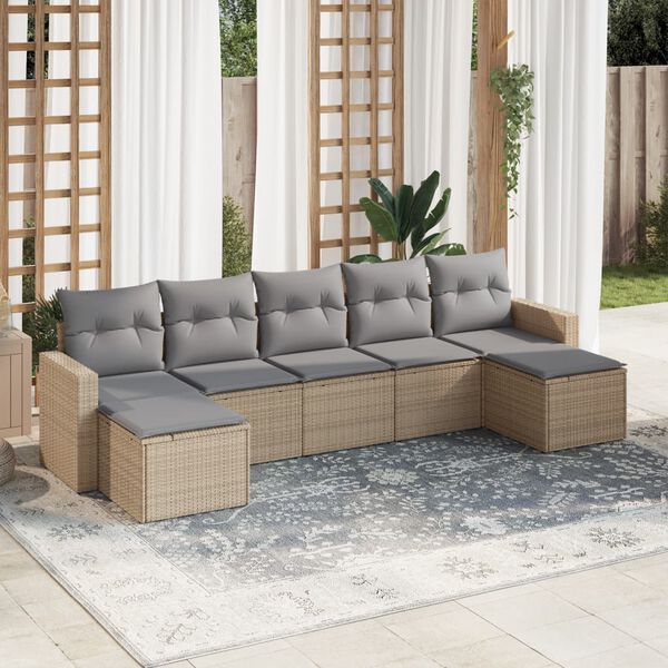 vidaXL Garden Sofa Set Beige, Light Grey