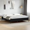 vidaXL Bed Frame Black Engineered Wood, Metal 79.9 x 79.9 in Modern