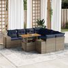 vidaXL 9 Piece Patio Sofa Set with Cushions Gray Poly Rattan
