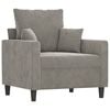 vidaXL Sofa Chair Light Gray Velvet Single Modern Sofa Chair