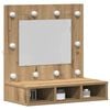 vidaXL Mirror Cabinet with Shelf Artisan Oak 23.62 x 12.40 x 24.41 in