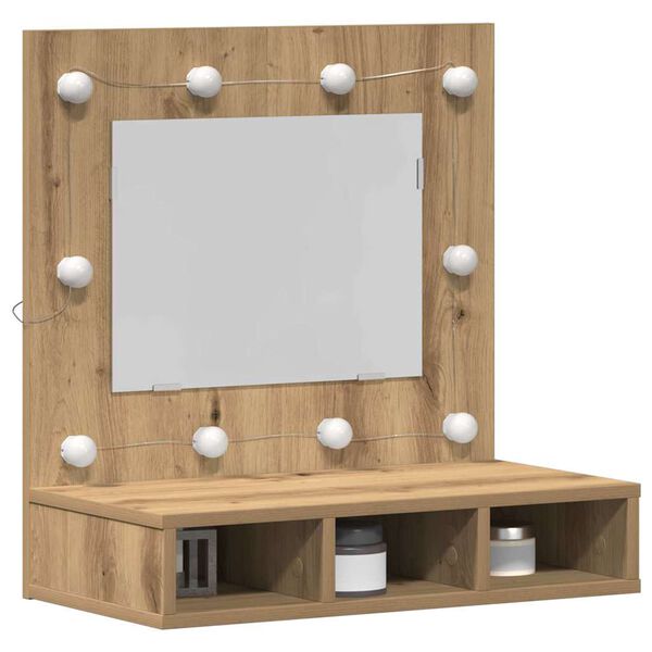 vidaXL Mirror Cabinet with Shelf Artisan Oak 23.62 x 12.40 x 24.41 in