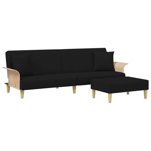 vidaXL Sofa Bed Black Velvet 30.3 x 21.7 x 12.2 in