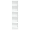 vidaXL Bookcase White Engineered Wood Tall Bookcase Rectangular