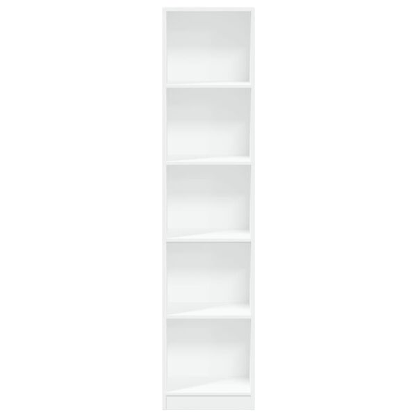 vidaXL Bookcase White Engineered Wood Tall Bookcase Rectangular